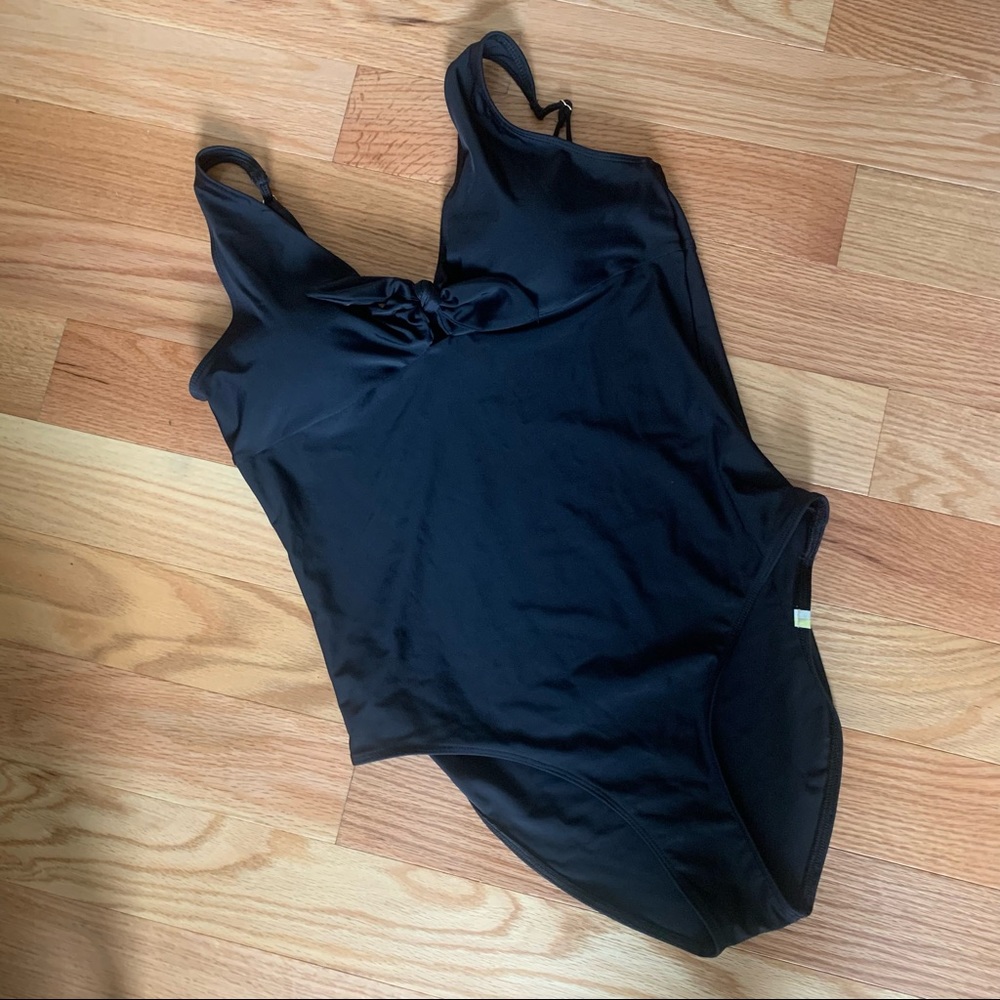 New Without Tags Black Summersalt One Piece with Keyhole Tie Front